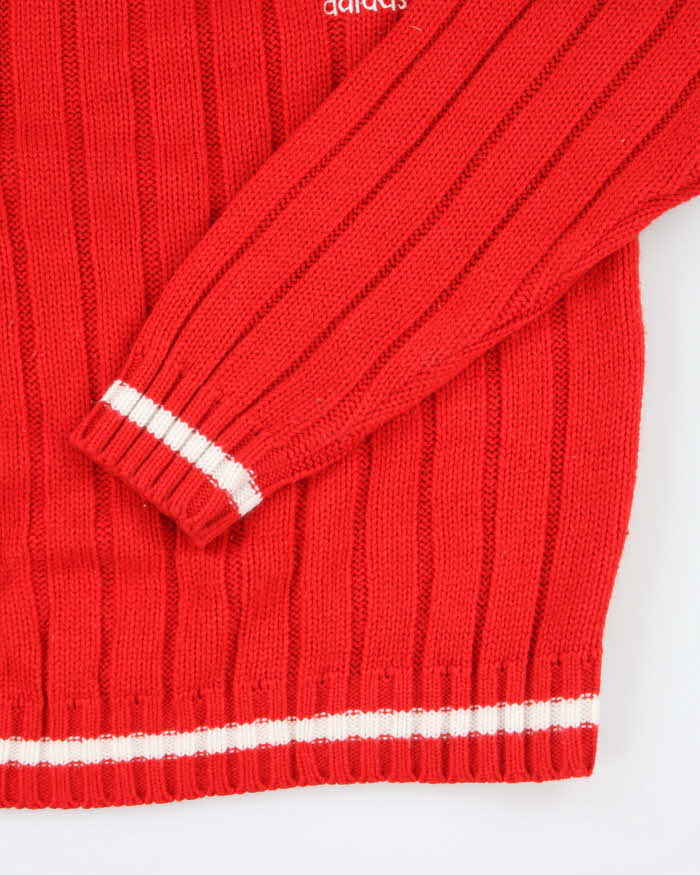 Adidas Red Knit Jumper - M