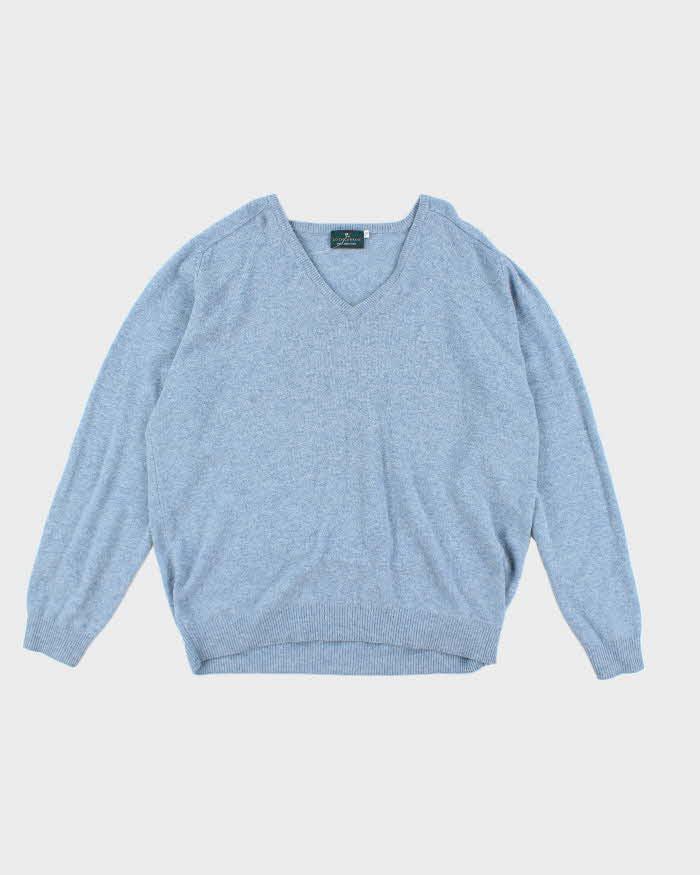 Vintage Loch Carron Blue Wool Knit Jumper - XL