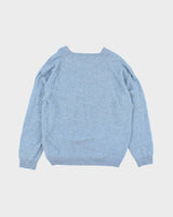 Vintage Loch Carron Blue Wool Knit Jumper - XL