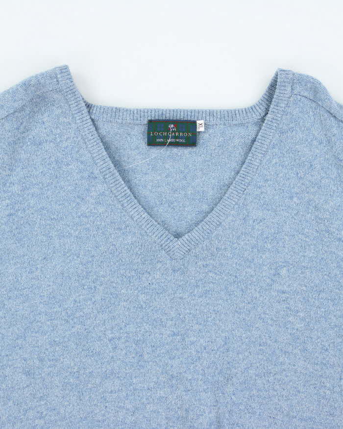 Vintage Loch Carron Blue Wool Knit Jumper - XL