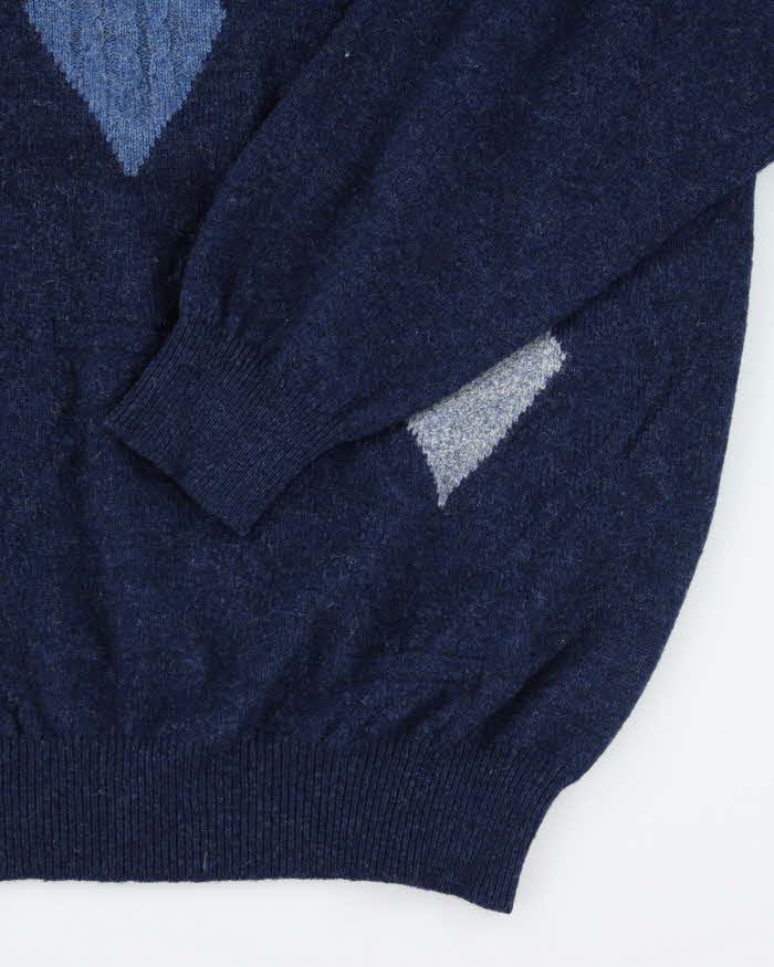 Vintage Jaeger Wool Argyle Jumper - M