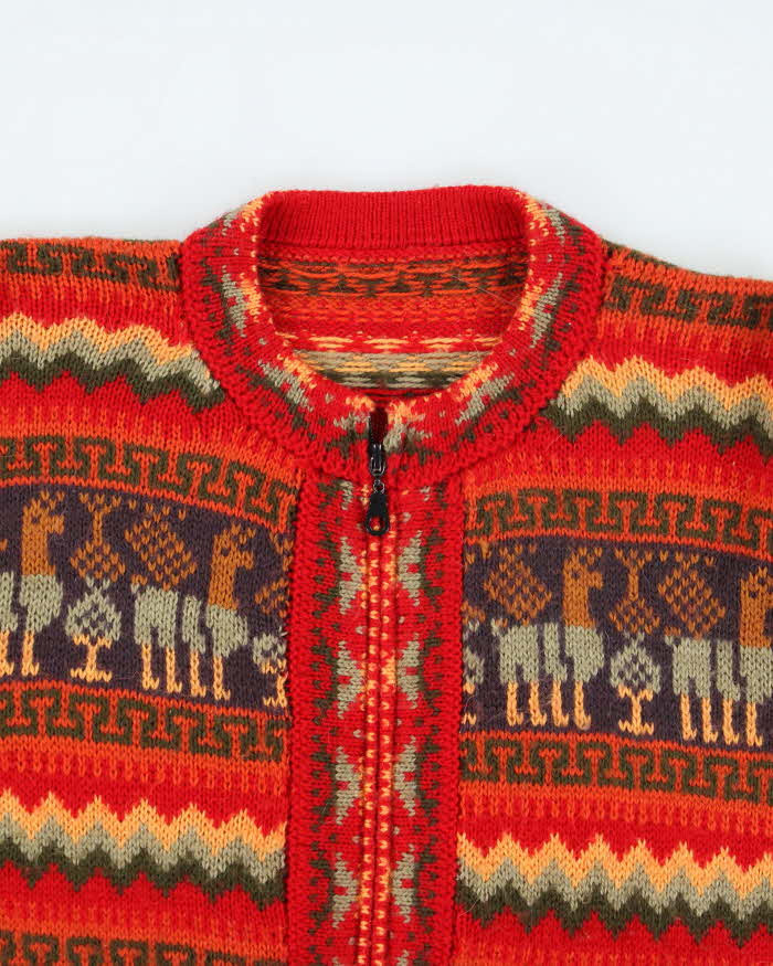 Vintage Alpaca Zip-up Cardigan - M