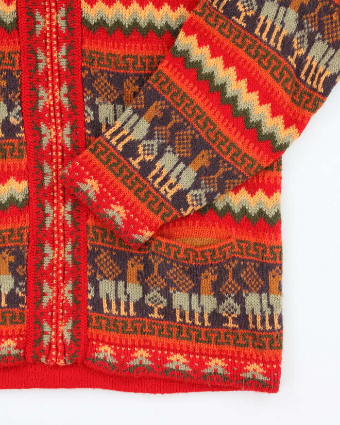 Vintage Alpaca Zip-up Cardigan - M