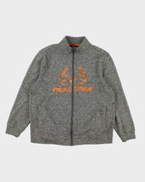 Realtree Grey Knit Zip-Up Jumper - XL
