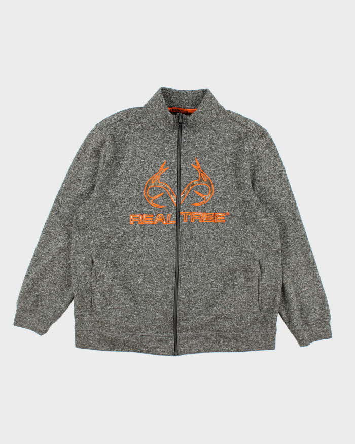 Realtree Grey Knit Zip-Up Jumper - XL