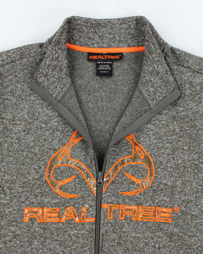 Realtree Grey Knit Zip-Up Jumper - XL