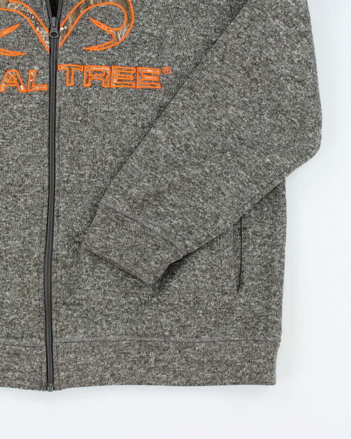 Realtree Grey Knit Zip-Up Jumper - XL