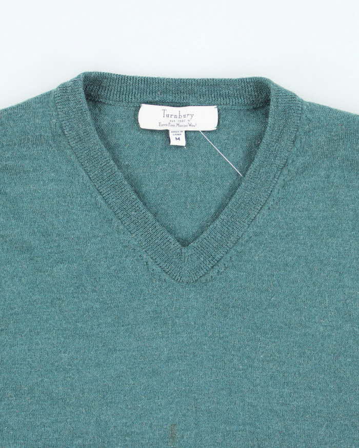 Vintage 90's Turnberry Merino Wool V-Neck Knit Jumper - M