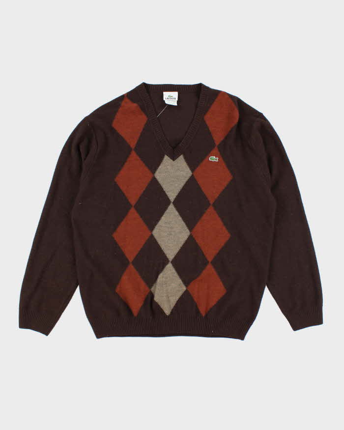 Vintage 90's Lacoste V-Neck Knit Jumper - L