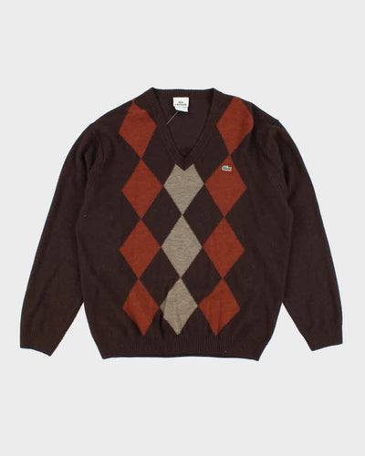 Vintage 90's Lacoste V-Neck Knit Jumper - L