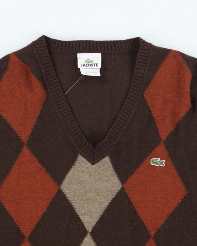 Vintage 90's Lacoste V-Neck Knit Jumper - L
