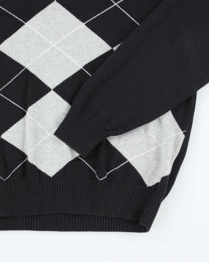Vintage Tommy Hilfiger V-Neck Patterned Knit Jumper - M