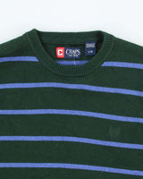 Vintage Chaps Striped Chunky Knit Jumper - L