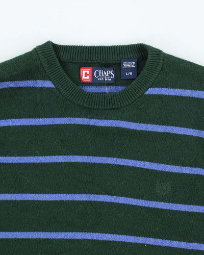 Vintage Chaps Striped Chunky Knit Jumper - L