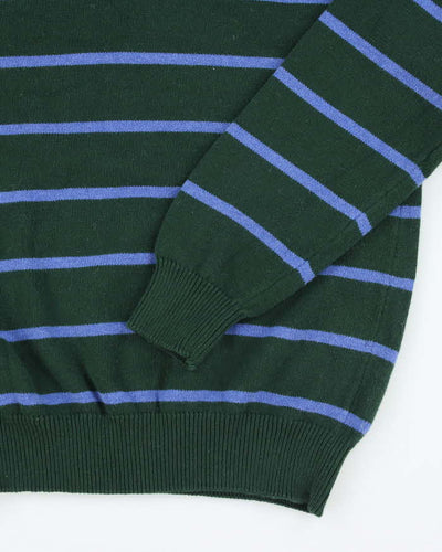 Vintage Chaps Striped Chunky Knit Jumper - L