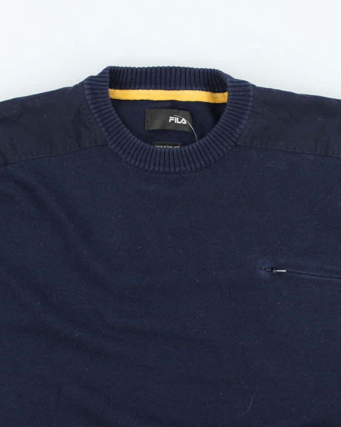 Vintage Y2K Fila Small Pocket Chunky Knit Jumper - L