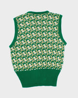 Vintage 70's Sears Patterned Tank Vest Knit Jumper - M