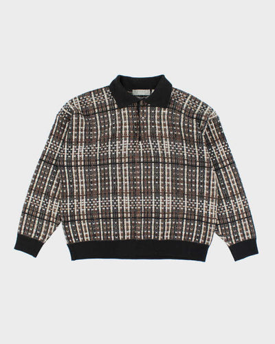 Vintage Attimo Chunky Quarter Button Knit Jumper - L