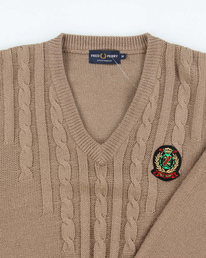 Vintage 90's Fred Perry Cable Knit Jumper - M