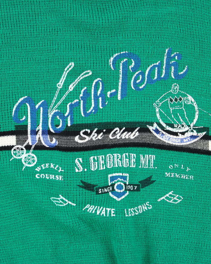 Vintage 90's Ski Graphic Printed Chunky Knit Jumper - M