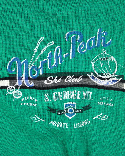 Vintage 90's Ski Graphic Printed Chunky Knit Jumper - M