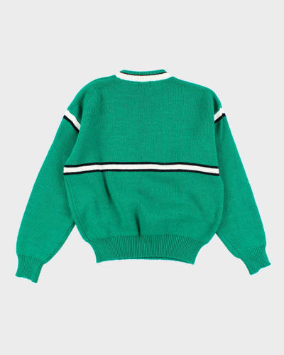 Vintage 90's Ski Graphic Printed Chunky Knit Jumper - M