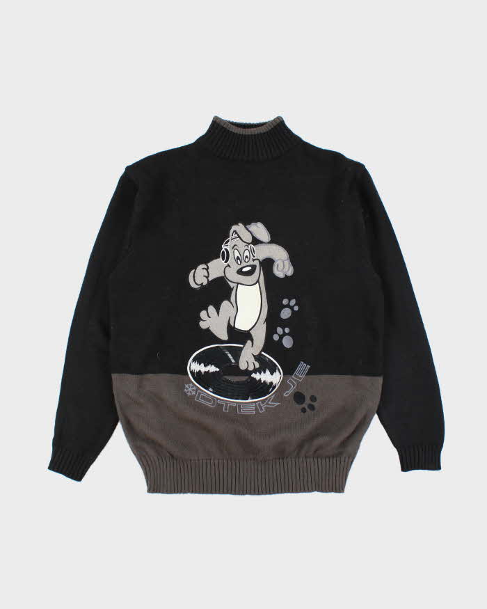 Vintage 90's DTEK Graphic Printed Oversized Knit Jumper - M