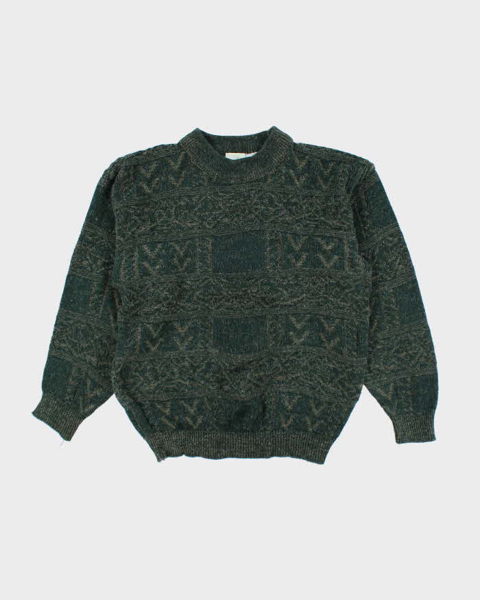 Vintage Trails Edge Green Knit Jumper - M
