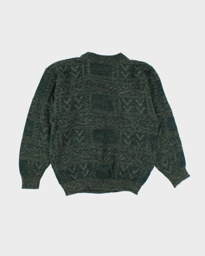 Vintage Trails Edge Green Knit Jumper - M