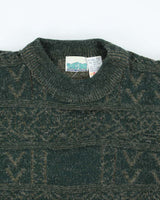 Vintage Trails Edge Green Knit Jumper - M