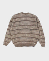 Vintage 90's London Fog Patterned Chunky Knit - XL