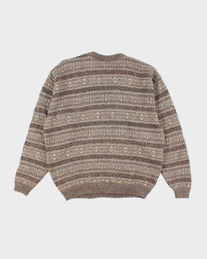 Vintage 90's London Fog Patterned Chunky Knit - XL