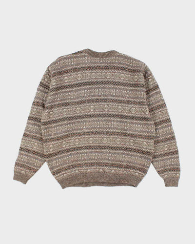Vintage 90's London Fog Patterned Chunky Knit - XL