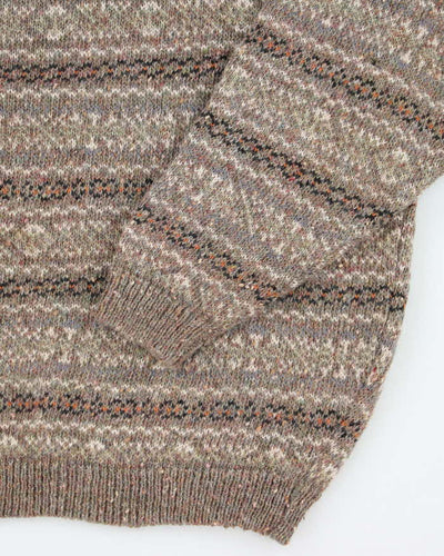 Vintage 90's London Fog Patterned Chunky Knit - XL