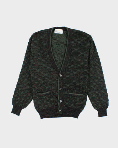 Vintage 90's London Fog Chunky Patterned Knit Cardigan - S