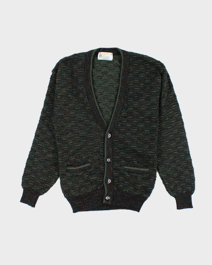 Vintage 90's London Fog Chunky Patterned Knit Cardigan - S