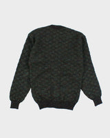 Vintage 90's London Fog Chunky Patterned Knit Cardigan - S