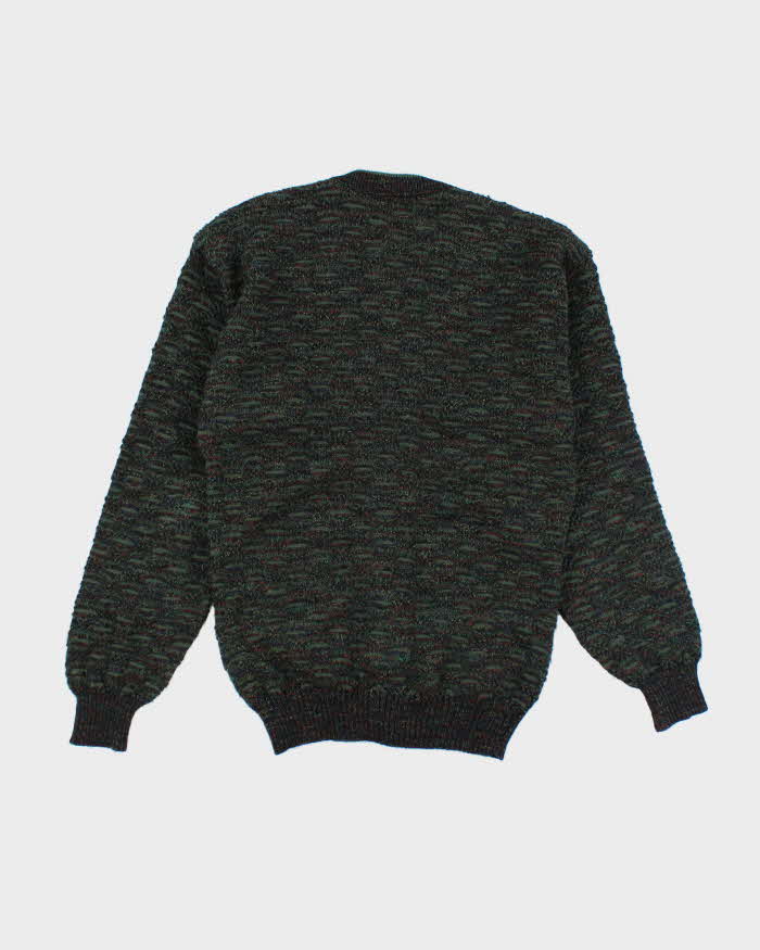 Vintage 90's London Fog Chunky Patterned Knit Cardigan - S