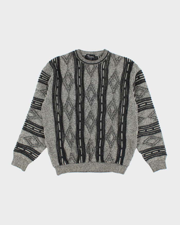 Vintage Tosani Wool Blend Pattern Jumper - XL
