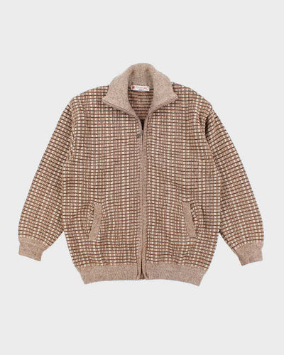 Vintage Oysterman Angora Zip-Up Knit Jumper - L