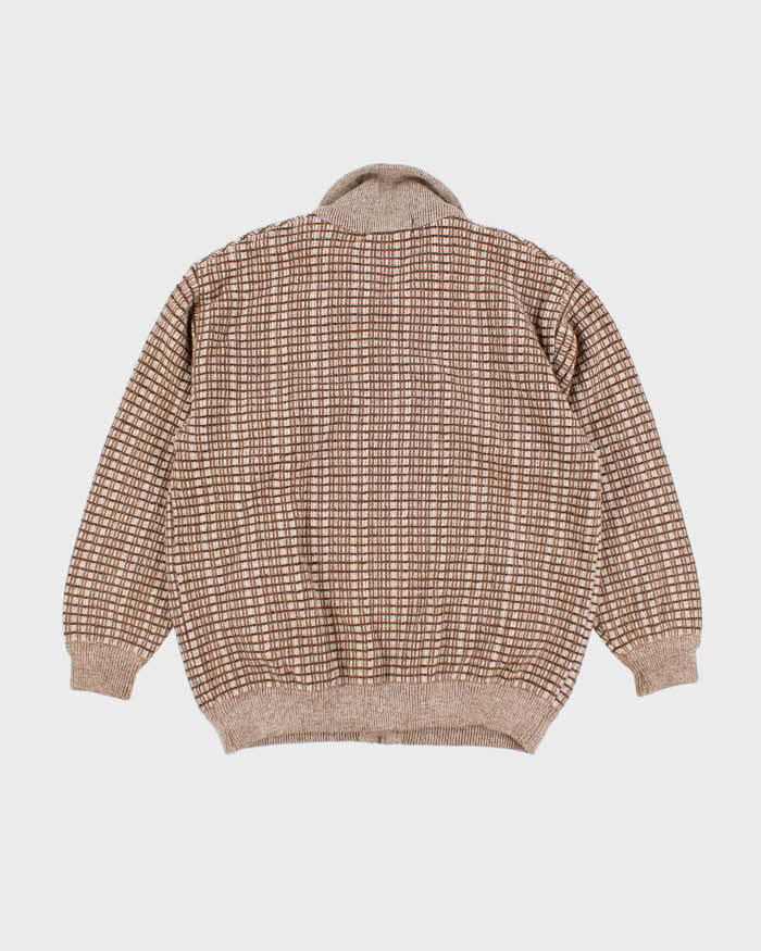Vintage Oysterman Angora Zip-Up Knit Jumper - L