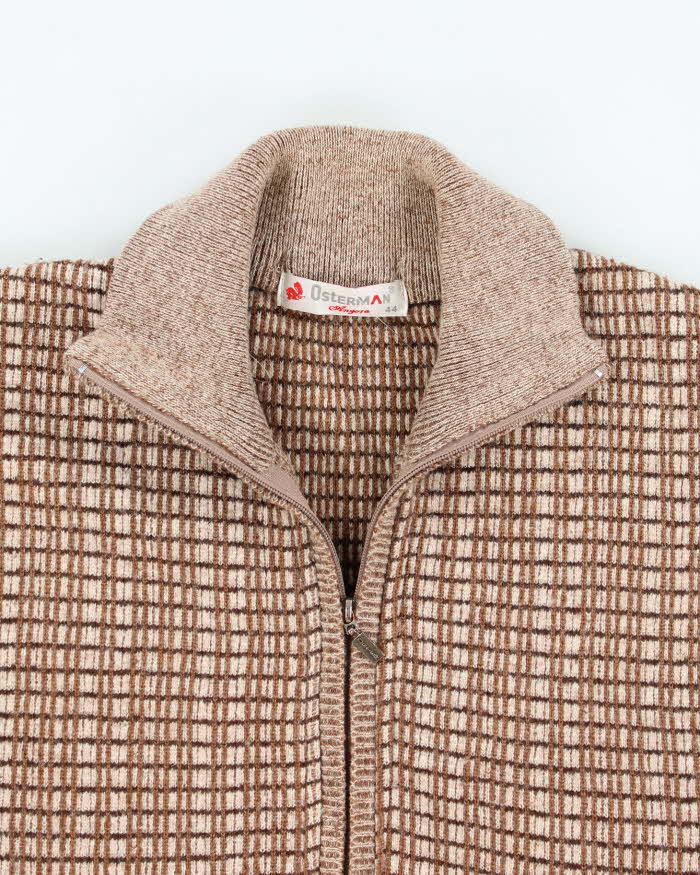 Vintage Oysterman Angora Zip-Up Knit Jumper - L