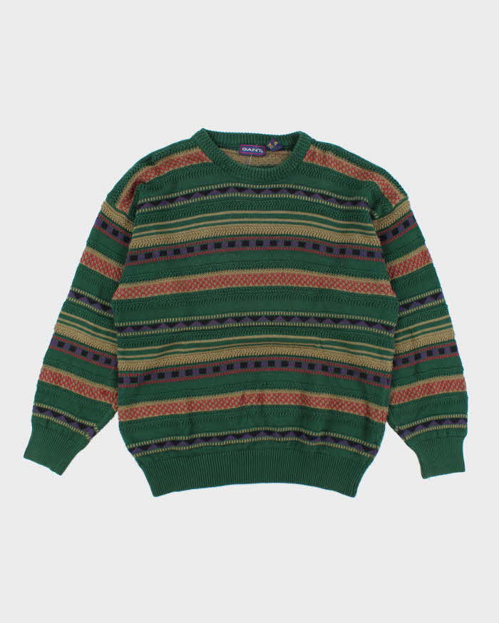 Vintage 90's GANT Patterned Oversized Chunky Knit Jumper - XL