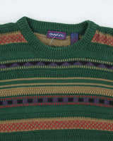 Vintage 90's GANT Patterned Oversized Chunky Knit Jumper - XL