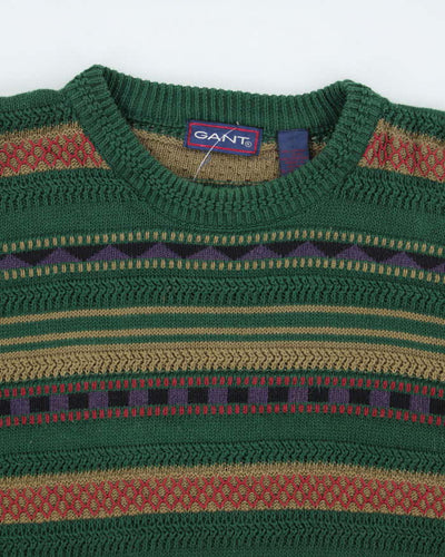 Vintage 90's GANT Patterned Oversized Chunky Knit Jumper - XL