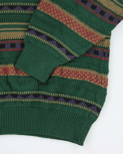 Vintage 90's GANT Patterned Oversized Chunky Knit Jumper - XL