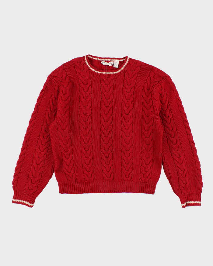 Vintage 90's Calvin Klein Chunky Cable Knit Jumper - M