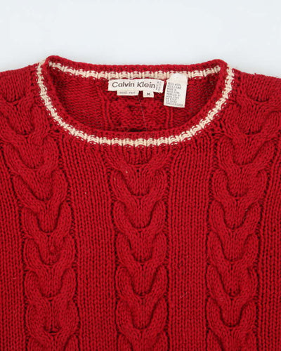 Vintage 90's Calvin Klein Chunky Cable Knit Jumper - M