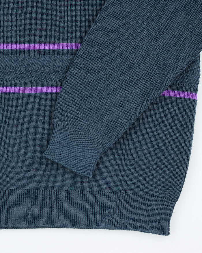 Vintage 90's Fila Striped Chunky Knit Jumper - XXL