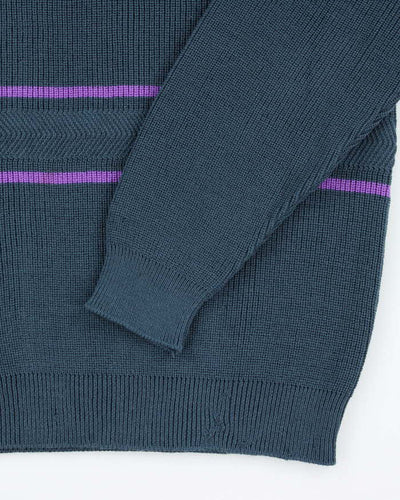 Vintage 90's Fila Striped Chunky Knit Jumper - XXL